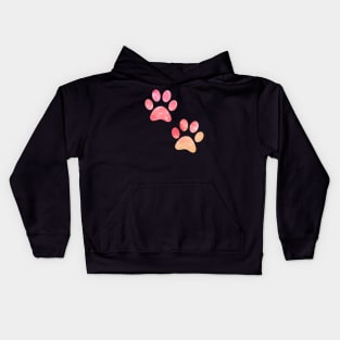 watercolor dogs paw, watercolor dog paw pink, watercolor puppy paw watercolour puppy paws Kids Hoodie